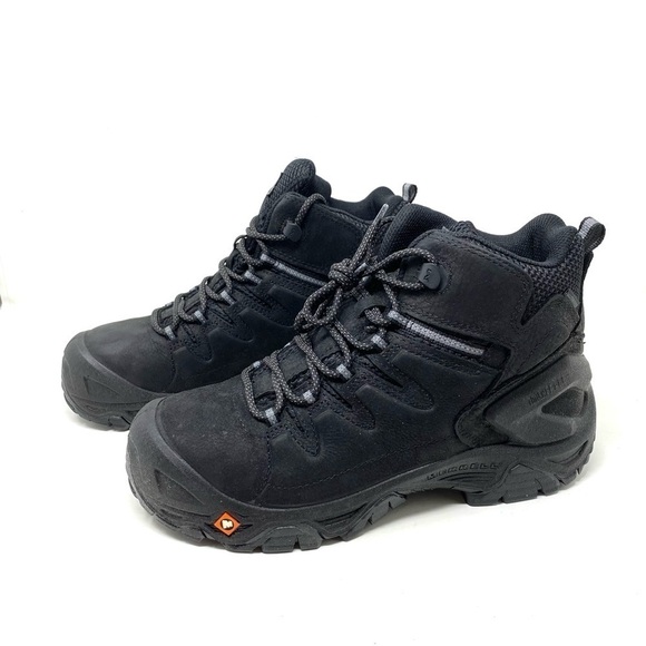 Merrell Work Men’s Strongfield Leather 6" Waterproof Composite Toe work boots - Picture 3 of 8